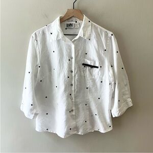 EDWARD Polka Dot Irish Linen Button Down Shirt